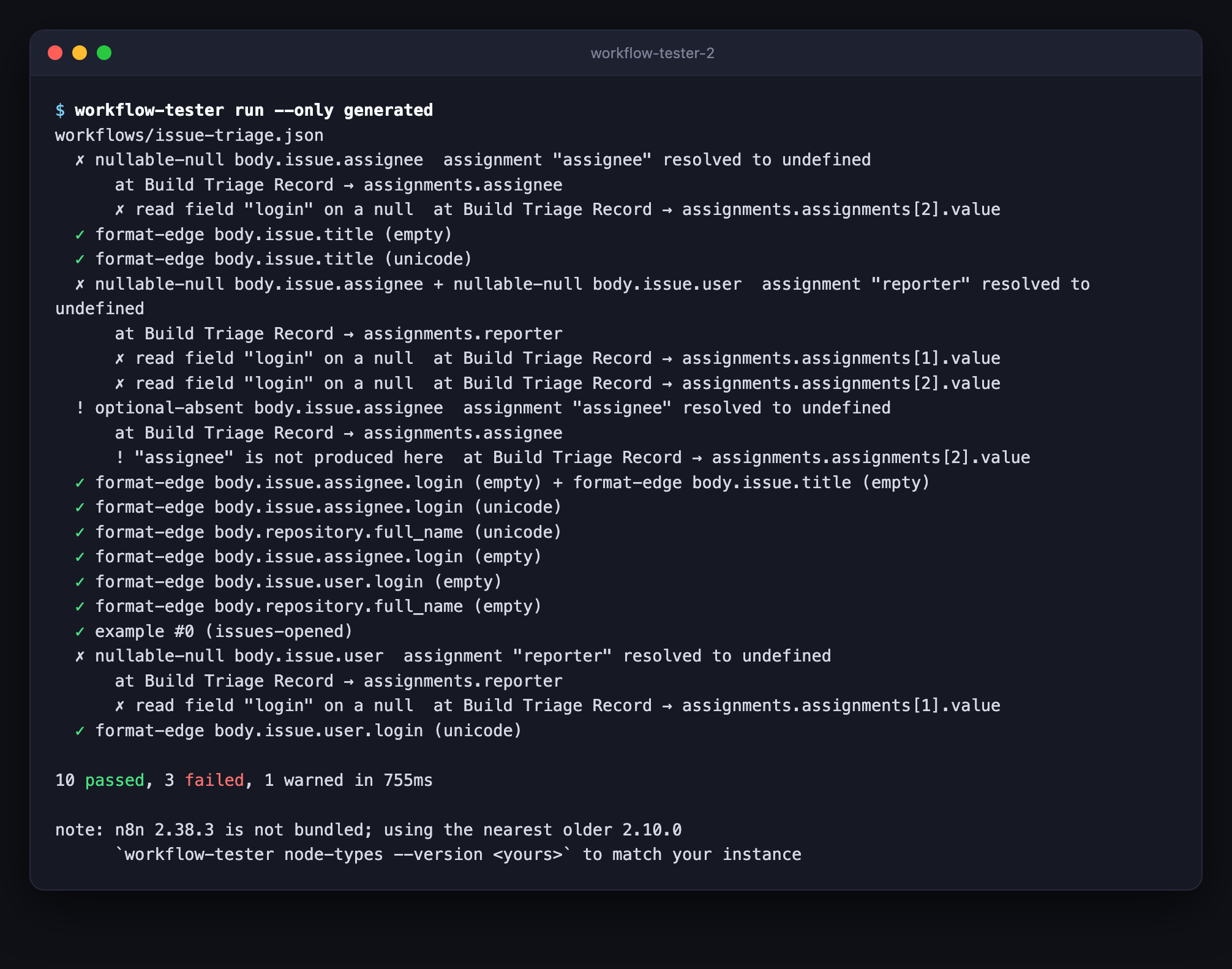 run --only generated on GitHub issue payloads